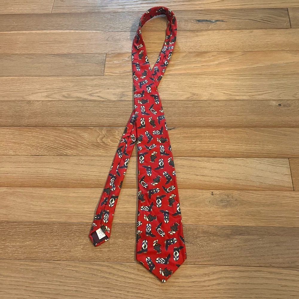 EUC Eagle’s Eye for Men Cactus Cowboy Boots Christmas Tie Western Country